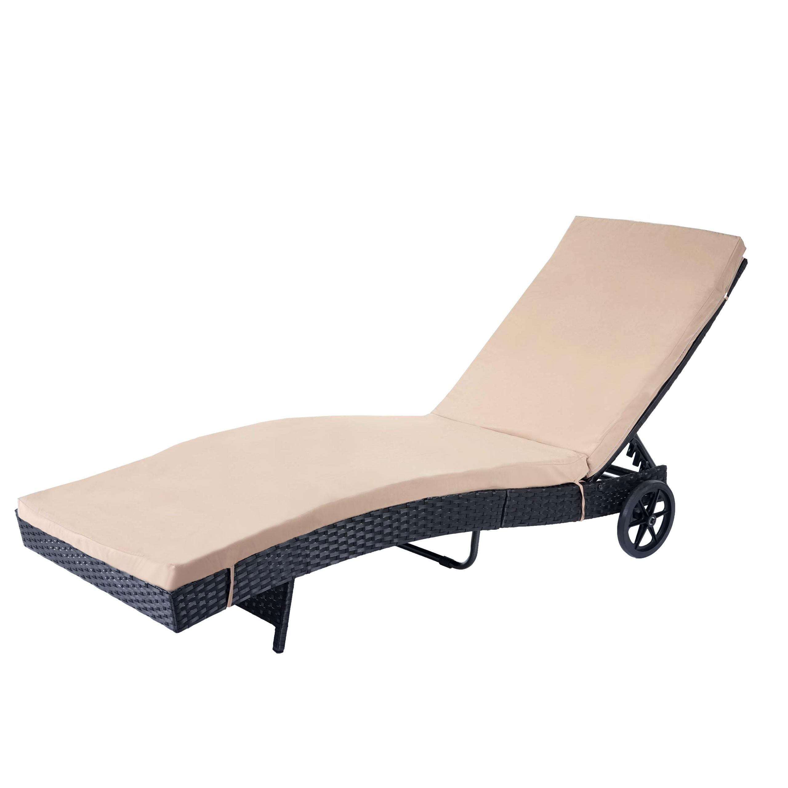 SONNENLIEGE Anthrazit, Beige - Anthrazit/Beige, Kunststoff (60/91/205cm) - MCW