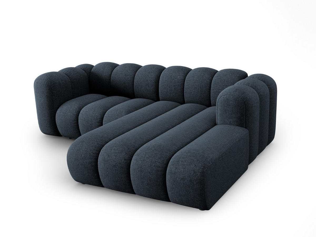 ECKSOFA modular rechts Lupine aus Chenille-Stoff königsblau 3 Sitzplätze - Dunkelblau, Textil (177/230cm) - Micadoni