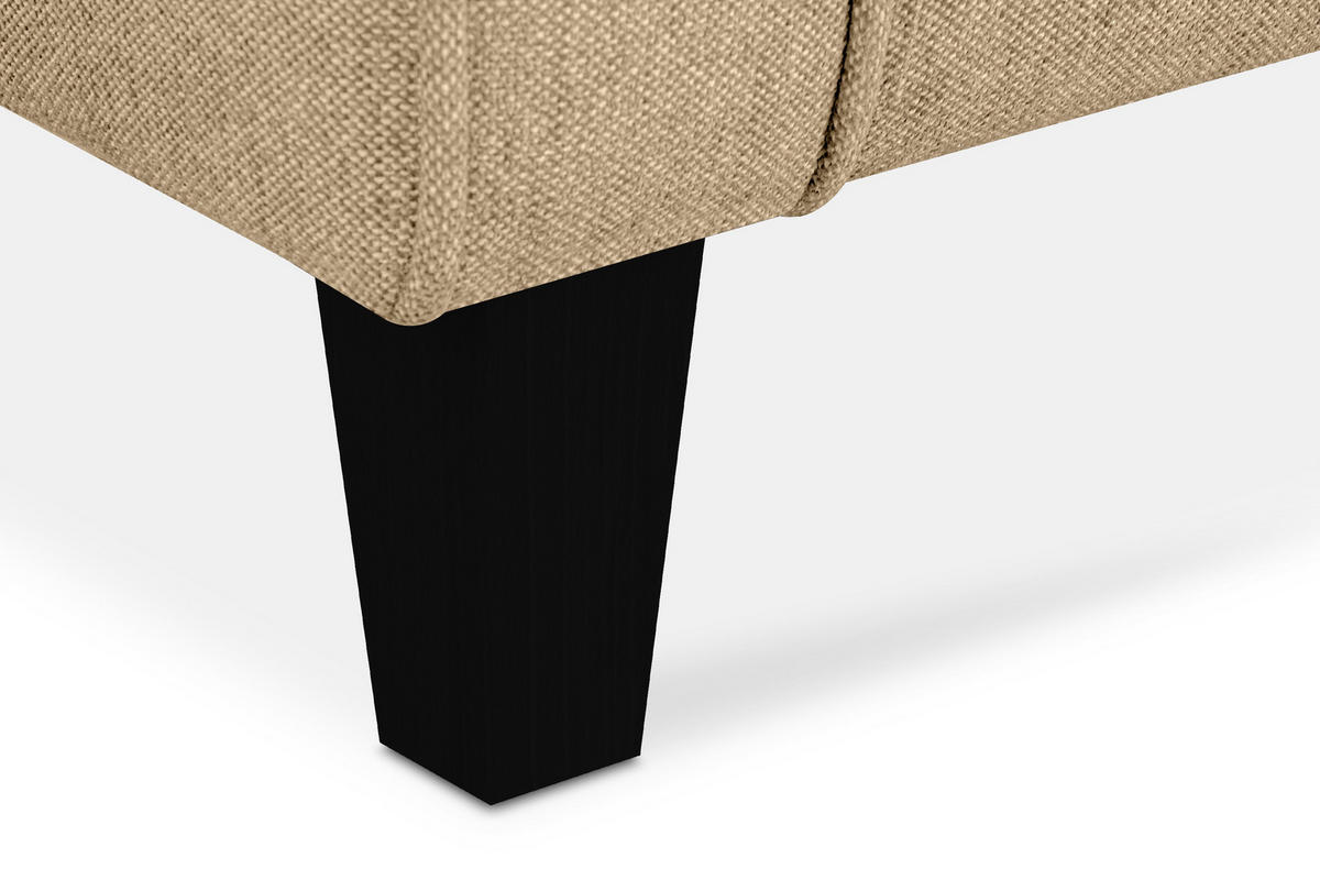 OHRENSESSEL MILES Massivholzbeine, creme/schwarz - Creme/Schwarz, Holzwerkstoff/Buchenholz (82/105/97cm) - KONSIMO®