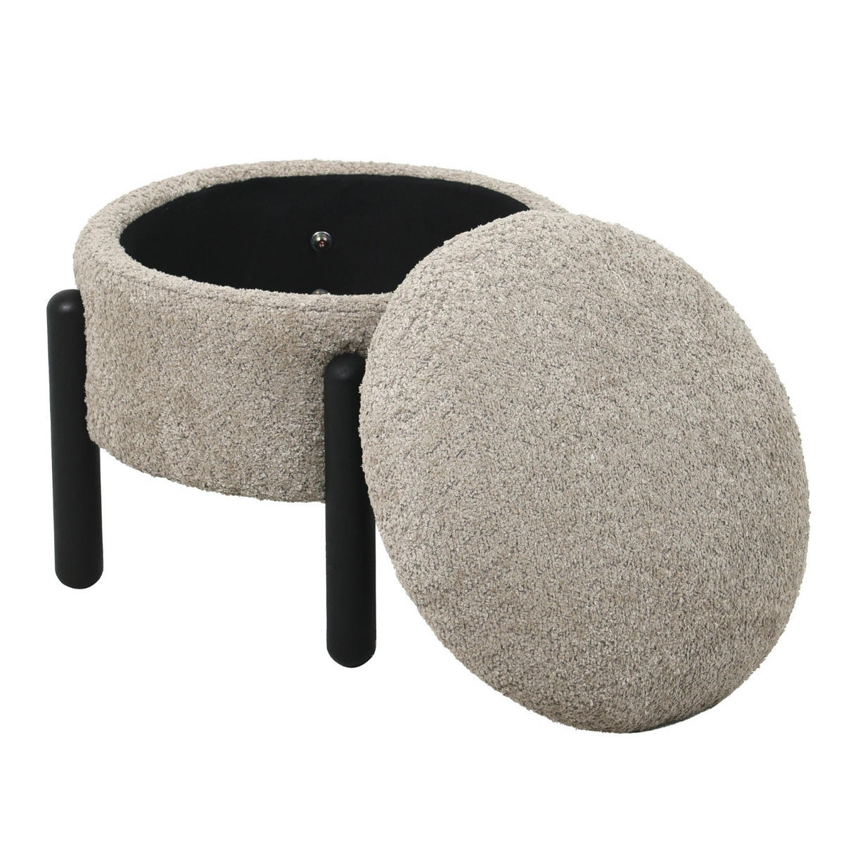 HOCKER aus Stoff 45x45x36cm, taupe - Taupe, Textil (45/36/45cm) - Giga Meubel