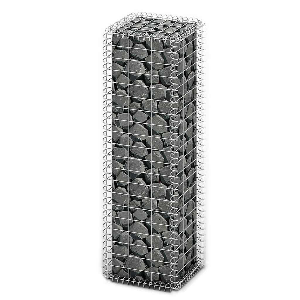 Deluke Gabionensäule Silber 100x30x30 cm