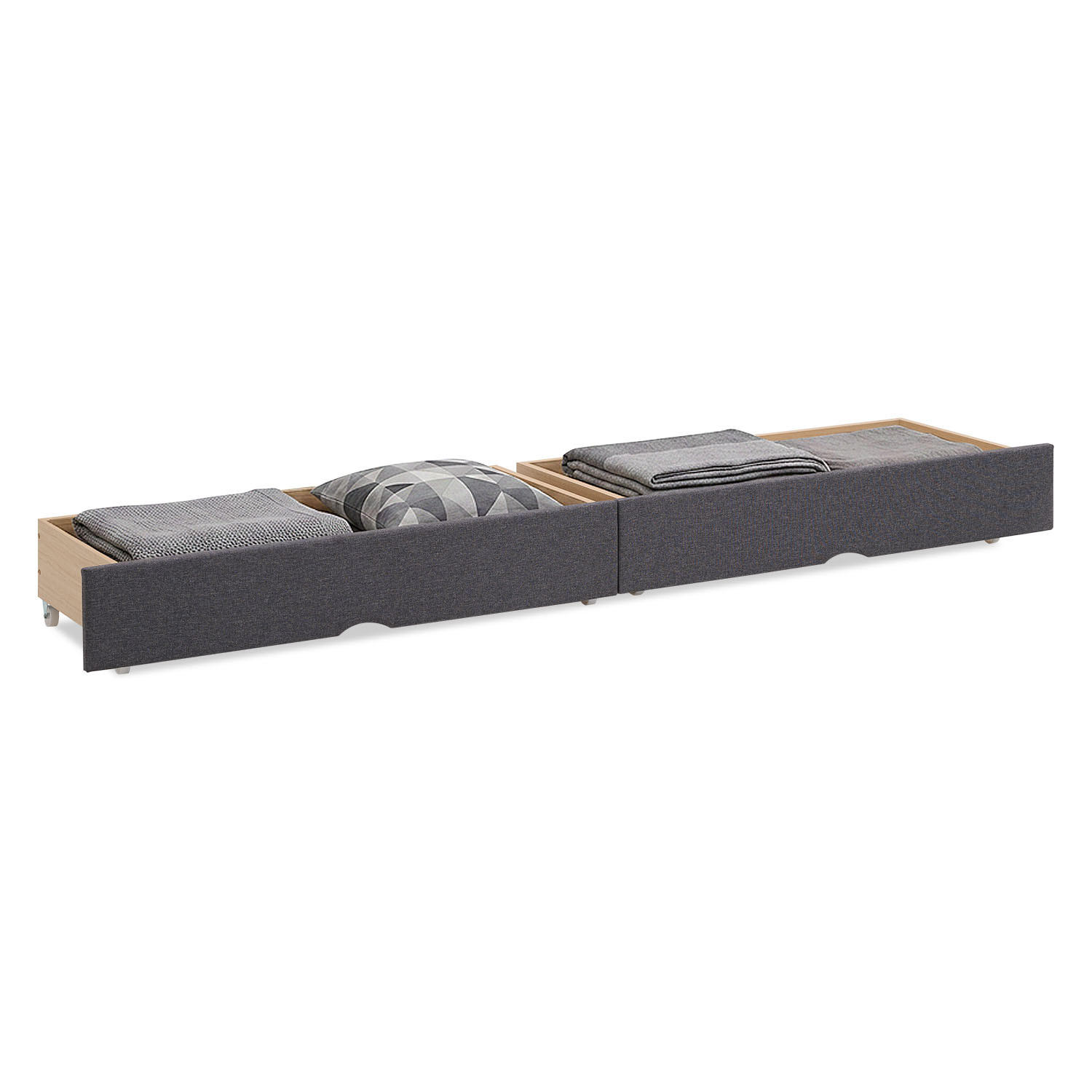 BETTSCHUBKASTEN 2 er Set Grau 99,5 x 41,5 - Grau, Holzwerkstoff - Homestyle4u