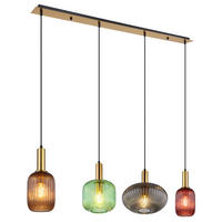 LED HÄNGELEUCHTE Metall Glas Bunt - Multicolor, Glas (115/30/120cm) - Globo Lighting