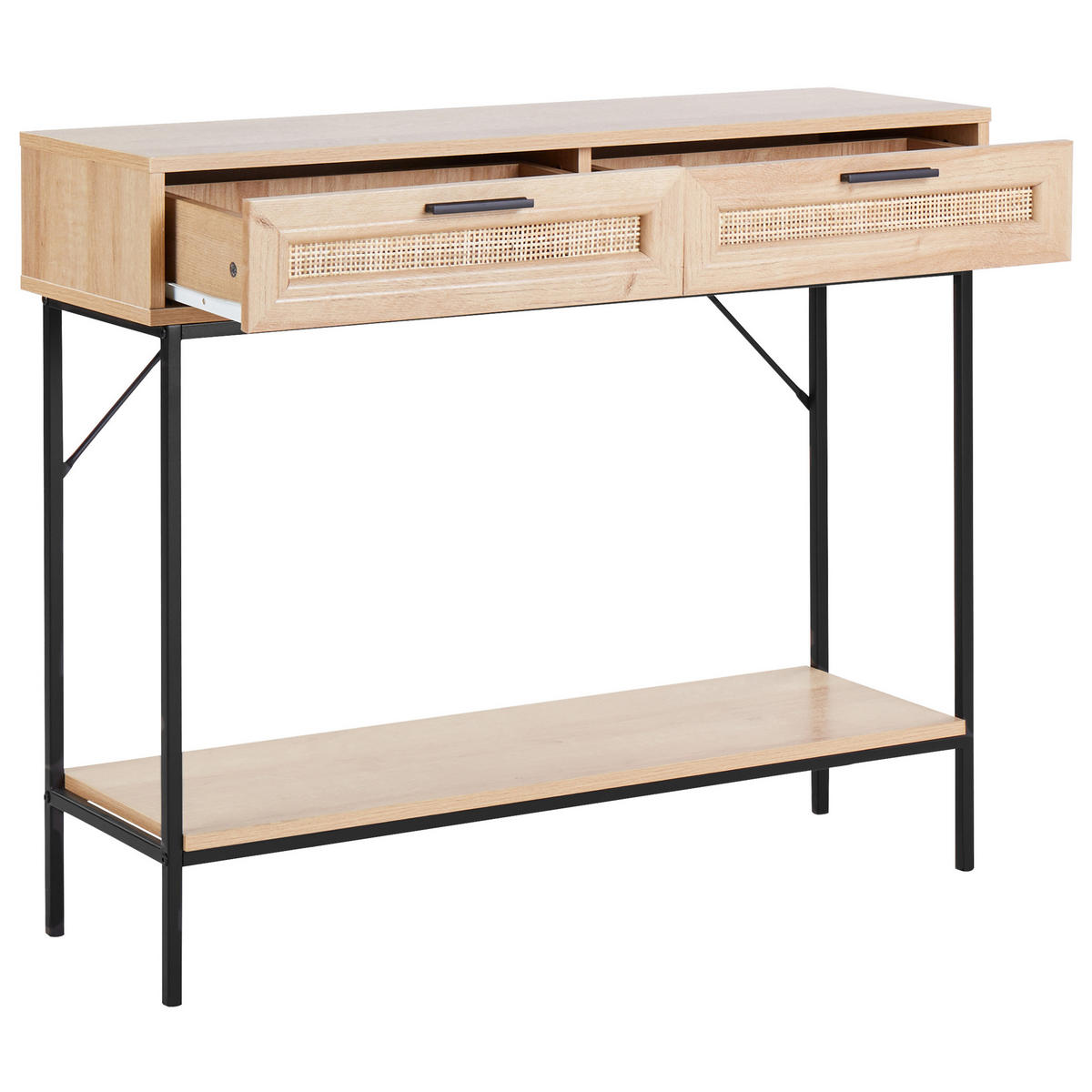 KONSOLENTISCH Heller Holzfarbton Pasco - Hellbraun, Holzwerkstoff (29/100/81cm) - Beliani