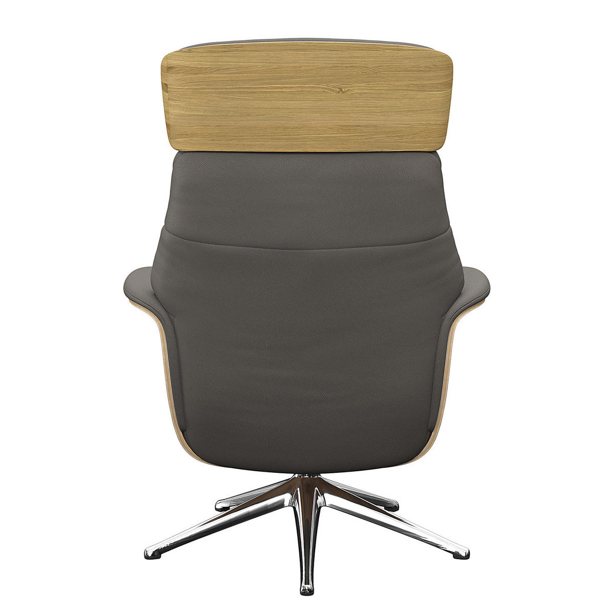 RELAXSESSEL - Echtleder - Chromfarben/Grau, Leder/Metall (83/110/83cm) - home24