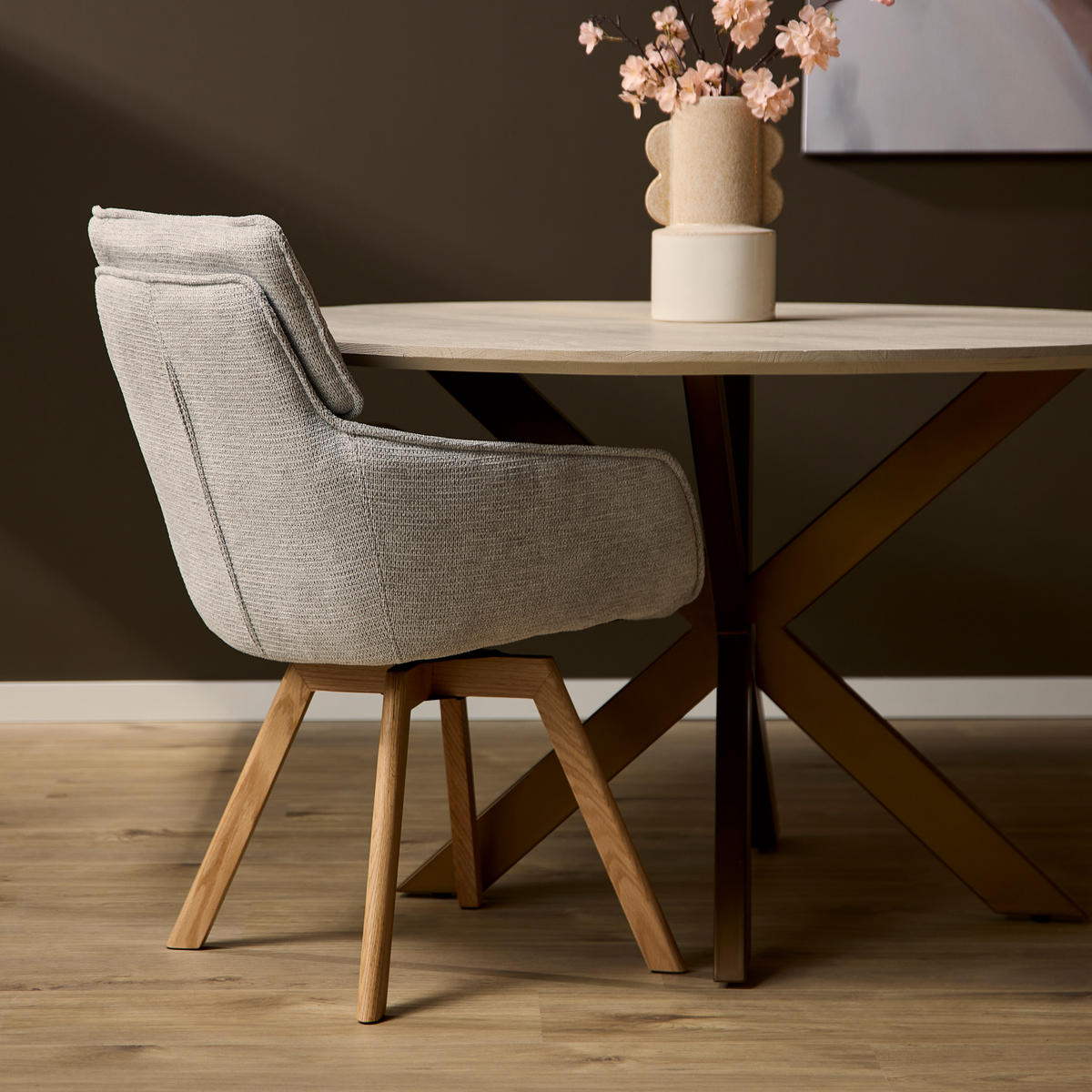 ESSZIMMERSTUHL Jon Taupe 64,5/59/91 cm - Taupe, Textil (59/91/64cm) - Starfurn