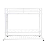 ETAGENBETT 90/200 cm Weiß mit Ausziehbett 90/190 cm - Weiß, Metall (90/200cm) - Oxeza