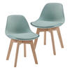 KINDERSTUHL Elvdal - Naturfarben/Mintgrün, Holz/Kunststoff (38/56/33cm) - [en.casa]