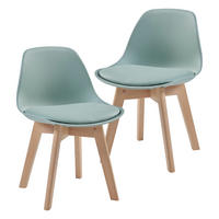 KINDERSTUHL Elvdal - Naturfarben/Mintgrün, Holz/Kunststoff (38/56/33cm) - [en.casa]