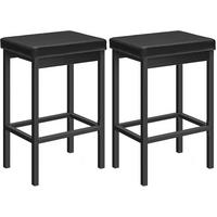 BARHOCKER 2er-SET Schwarz Barstuhl Küchenhocker - Schwarz, Holz (40/63/28cm) - Hoobro