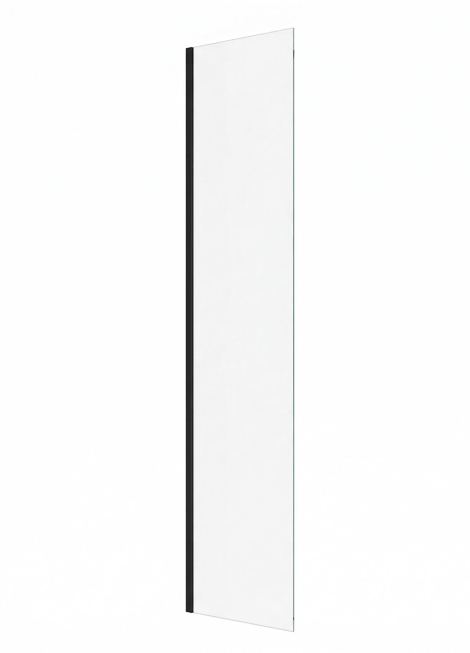 DUSCHWAND Florida - 40 x 200 cm - Schwarz - Walk-In Duschabtrennung aus Sicherheitsglas - Schwarz, Glas (40/200cm) - Badplaats