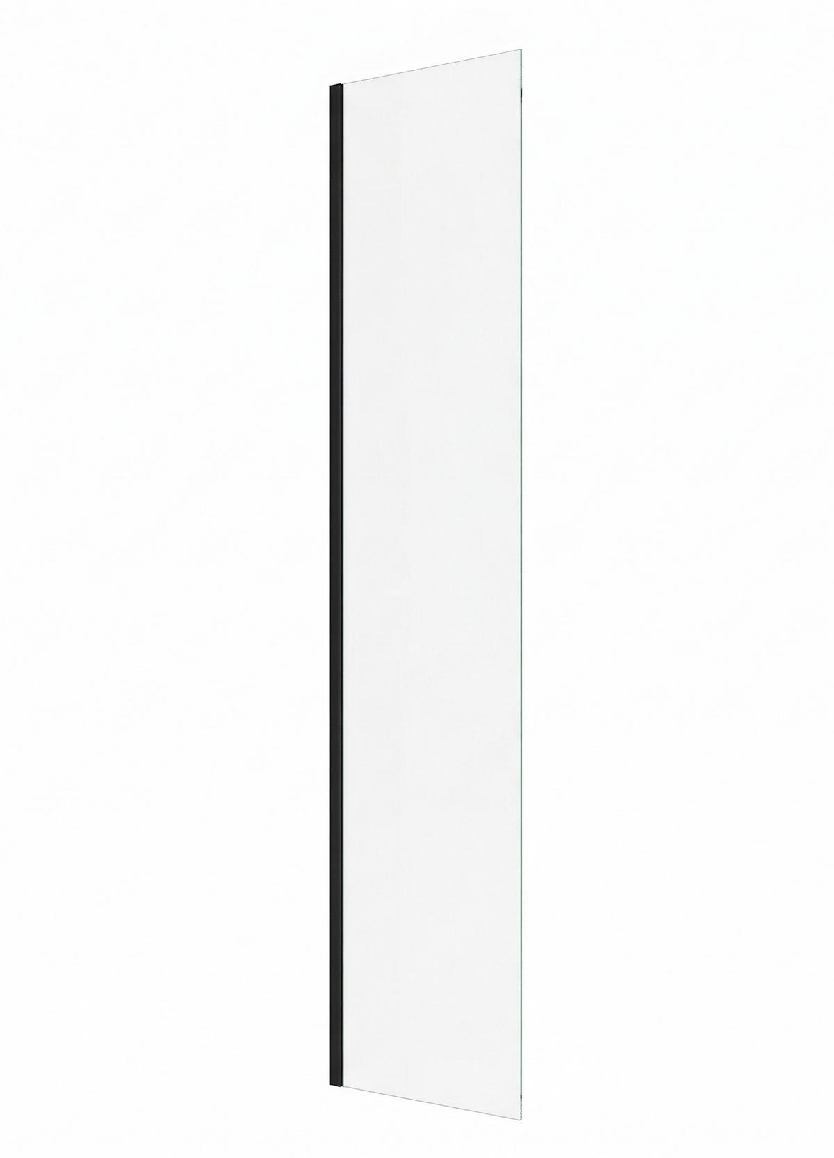 DUSCHWAND Florida - 40 x 200 cm - Schwarz - Walk-In Duschabtrennung aus Sicherheitsglas - Schwarz, Glas (40/200cm) - Badplaats