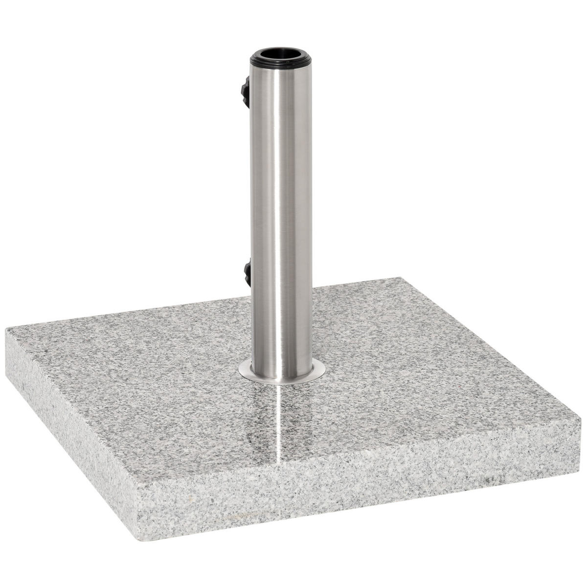 SCHIRMSTÄNDER DE-05652 Aus Edelstahl mit Marmor, halbrund Grau - Grau, Metall (40/40cm) - ComfortXL