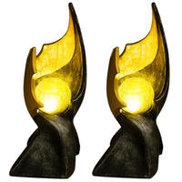 LED AUSSENLEUCHTE Silber Glas Flammen-Optik - Silberfarben, Glas (15/14.5/36cm) - Globo Lighting