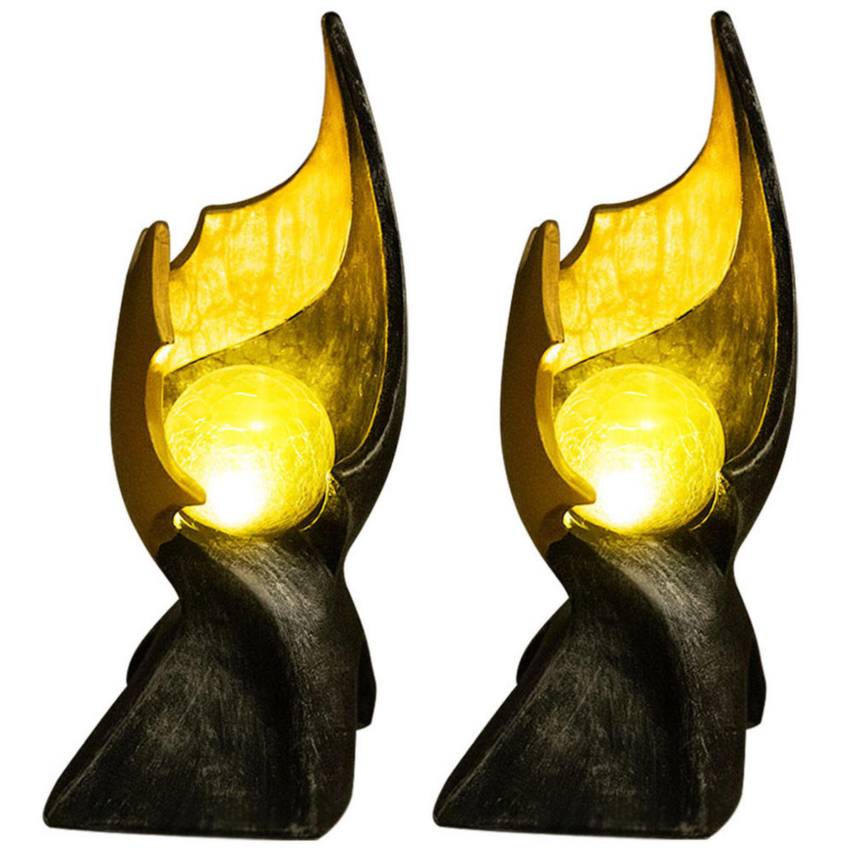 LED AUSSENLEUCHTE Silber Glas Flammen-Optik - Silberfarben, Glas (15/14.5/36cm) - Globo Lighting