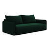 3-SITZER SOFA mit Schlaffunktion Samt Stoff Grün - Dunkelgrün/Schwarz, Kunststoff/Textil (216/86/105cm) - Makamii
