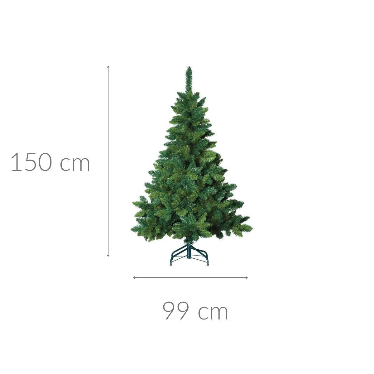 WEIHNACHTSBAUM mit Ständer 99/99/150 cm - Grün, Kunststoff (150cm) - Fééric Lights and Christmas