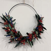 TROCKENBLUMENKRANZ Olive Lavendel Mix - rot / 30 cm - Rot, Naturmaterialien (30cm) - Lykke & You