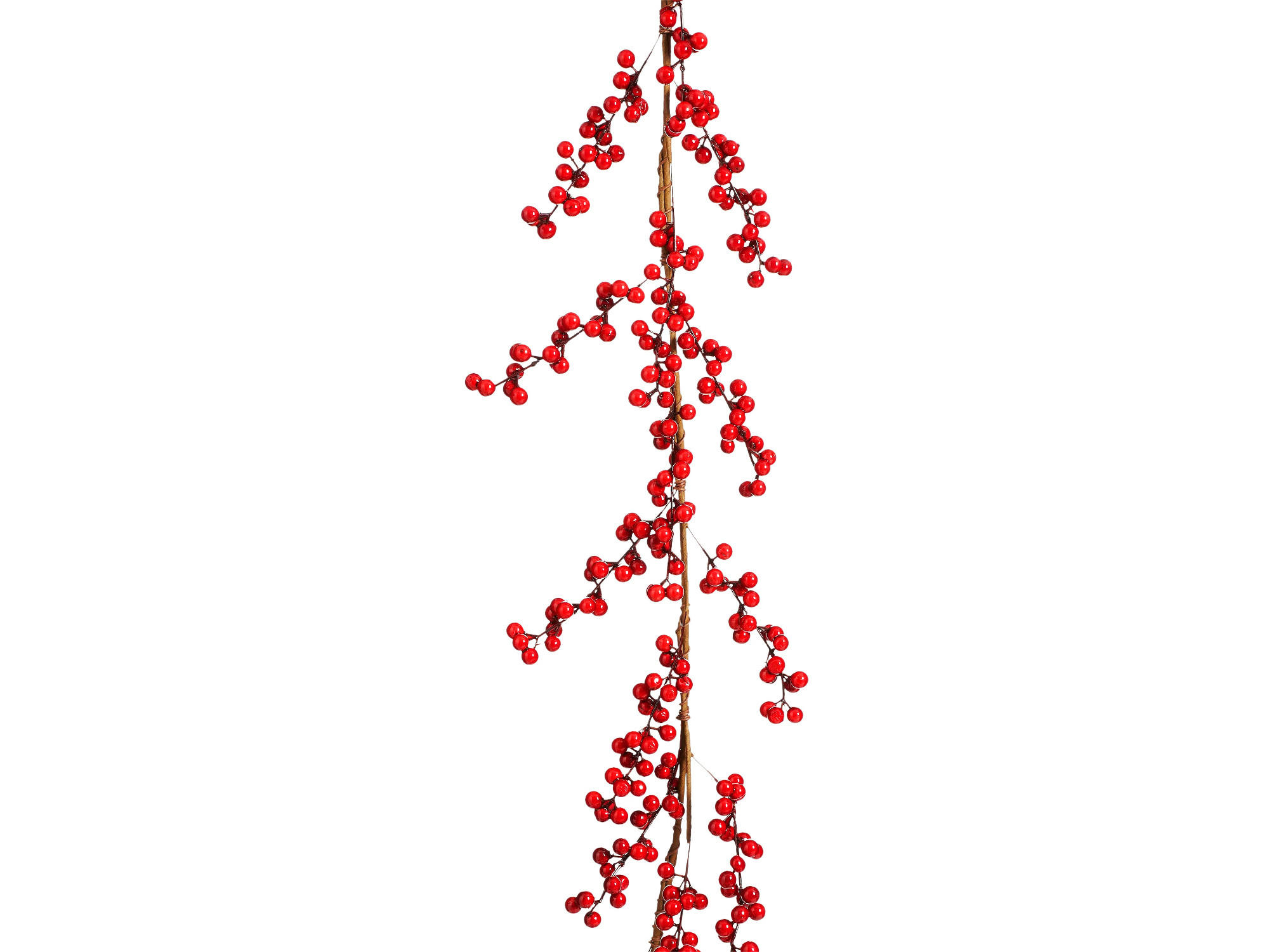 WEIHNACHTSGIRLANDE mit Beeren und Zweigen rot, 180 cm - Rot, Kunststoff (180cm) - LAALU