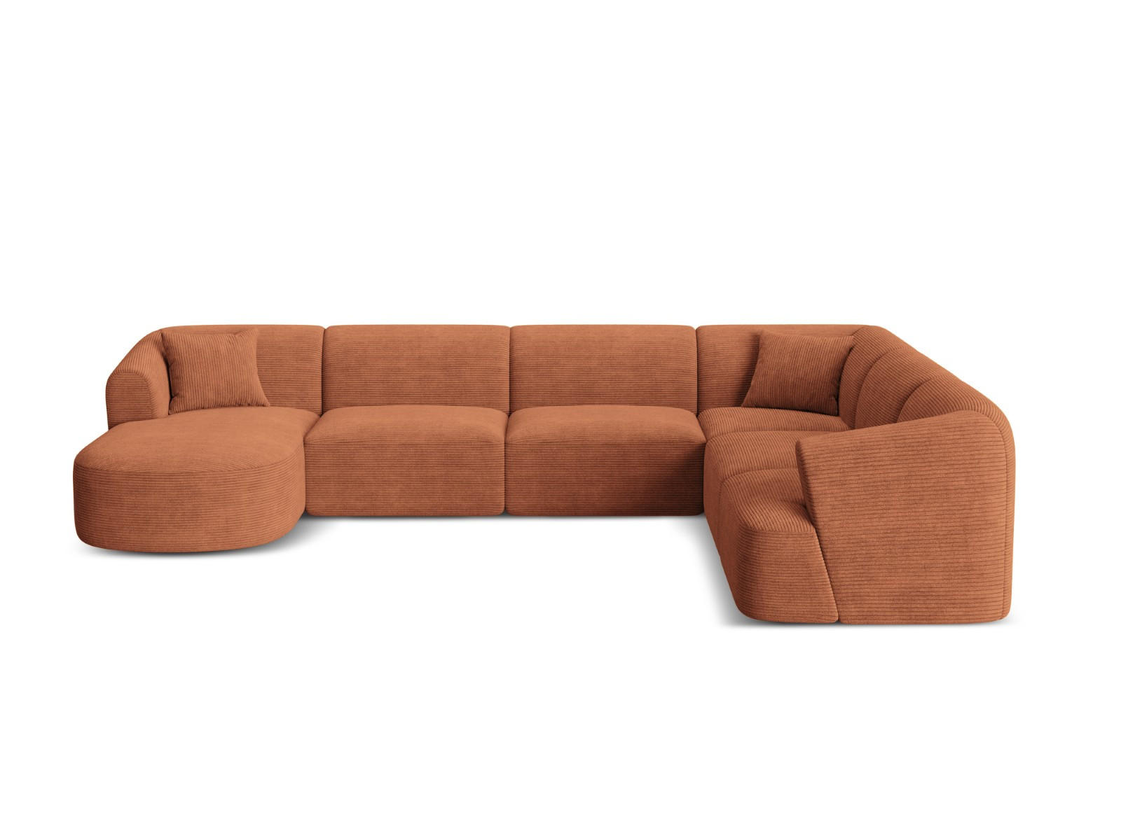 Cosmopolitan Design Modulares-Panoramasofa Terracotta 255x70x330 cm