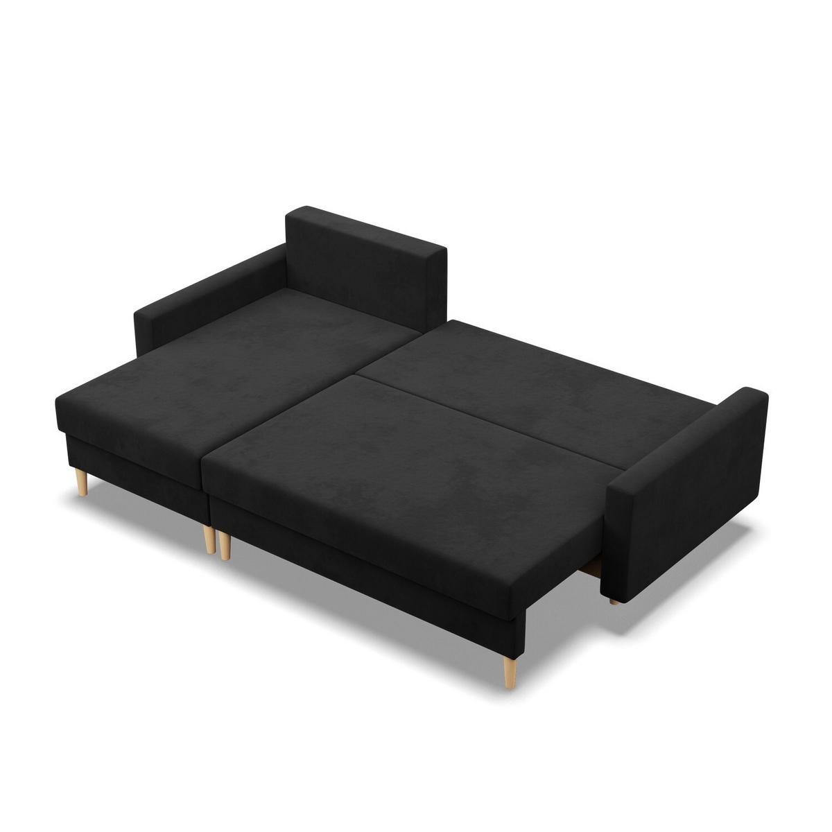 ECKSOFA Blank schwarz - Schwarz, Textil (223/140cm) - SIMKAM Furniture