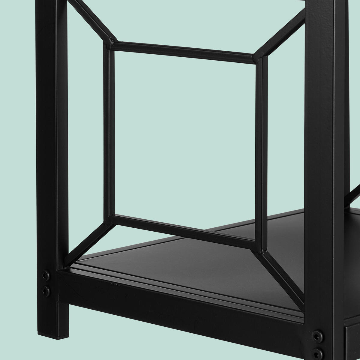 KAMINHOLZREGAL - Schwarz, Metall (43/36/35.5cm) - Relaxdays