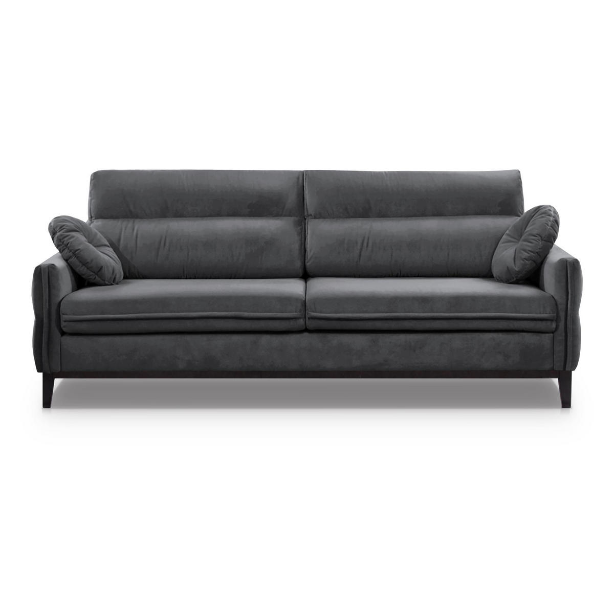 SOFA 2-SITZER Belweder, 220 cm, Dunkelgrau, Veloursstoff - Wengefarben/Dunkelgrau, Holz/Textil (218/95/94cm) - Beautysofa