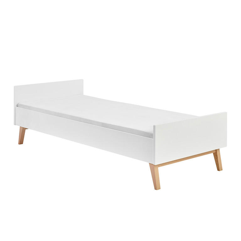 POSTEL 90/200 Bílá a dřevo - bílá, kompozitní dřevo (90/200cm) - Petits-meubles