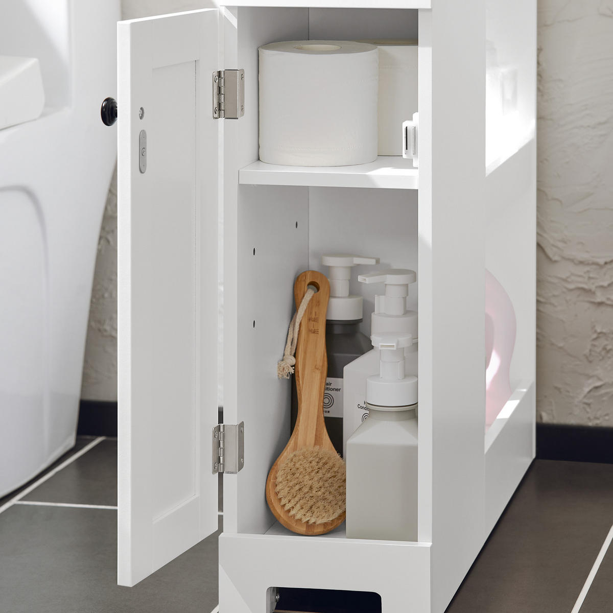 NISCHENSCHRANK mit Rollen Weiß - Weiß, Holzwerkstoff (20/70/65cm) - SoBuy