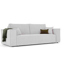 SOFA 3-Sitzer mit Schlaffunktion und Bettkasten, Creme - Beige/Creme, Holzwerkstoff/Textil (240/84/105cm) - Idohome
