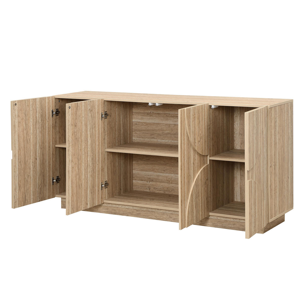 SIDEBOARD DE-37514 160/40/80 cm mit Bogenfront Holz - Naturfarben, Holzwerkstoff (160/80/40cm) - ComfortXL