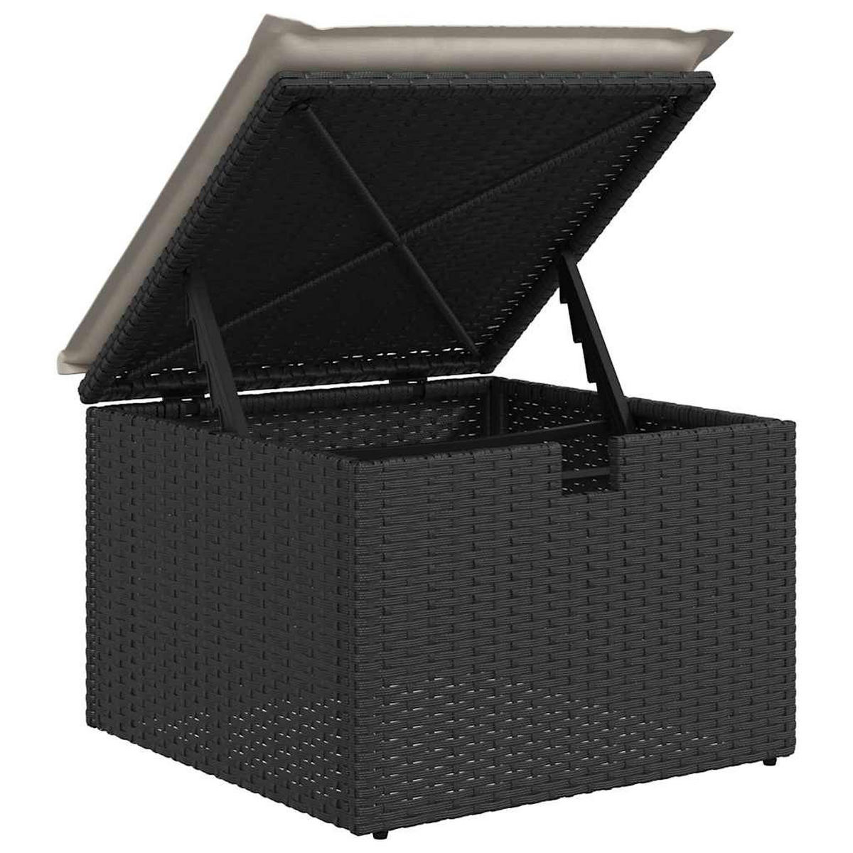 GARTEN-SOFAGARNITUR 4Er Set Mit Kissen Schwarz Poly Rattan - Schwarz, Kunststoff - vidaXL