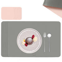 TISCHSET - Kunstleder - Doppelseitig - Rosa/Grau - Rechteckig - 44,5x30cm - 12 Stück - Rosa, Kunststoff (44.5/30cm) - Sänger