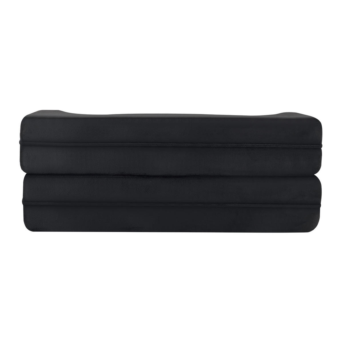 SCHLAFSOFA aus Schaumstoff Schwarz faltbar als Sofa und Gästebett mit 2 Kissen - Schwarz, Kunststoff (180/70/55cm) - Modfu