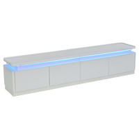 TV-ELEMENT180X34X40CM Weiß Hochglanz mit LED-Beleuchtung für 75-Zoll-Fernseher - Weiß, Holz (41.91/19.81/101.6cm) - Raelunyi