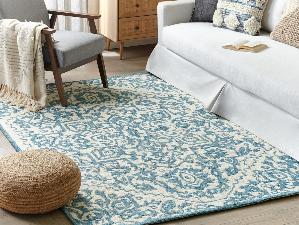 KURZFLOR-TEPPICH Ahmetli 200/200 cm - Weiß, Textil (200/200cm) - Beliani