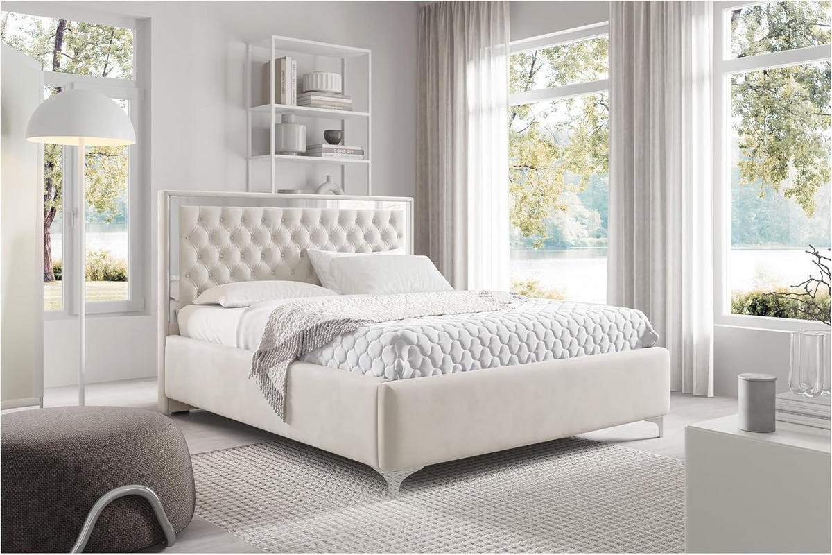 POLSTERBETT ARONA - Beige, Textil (120/200cm) - Meblini