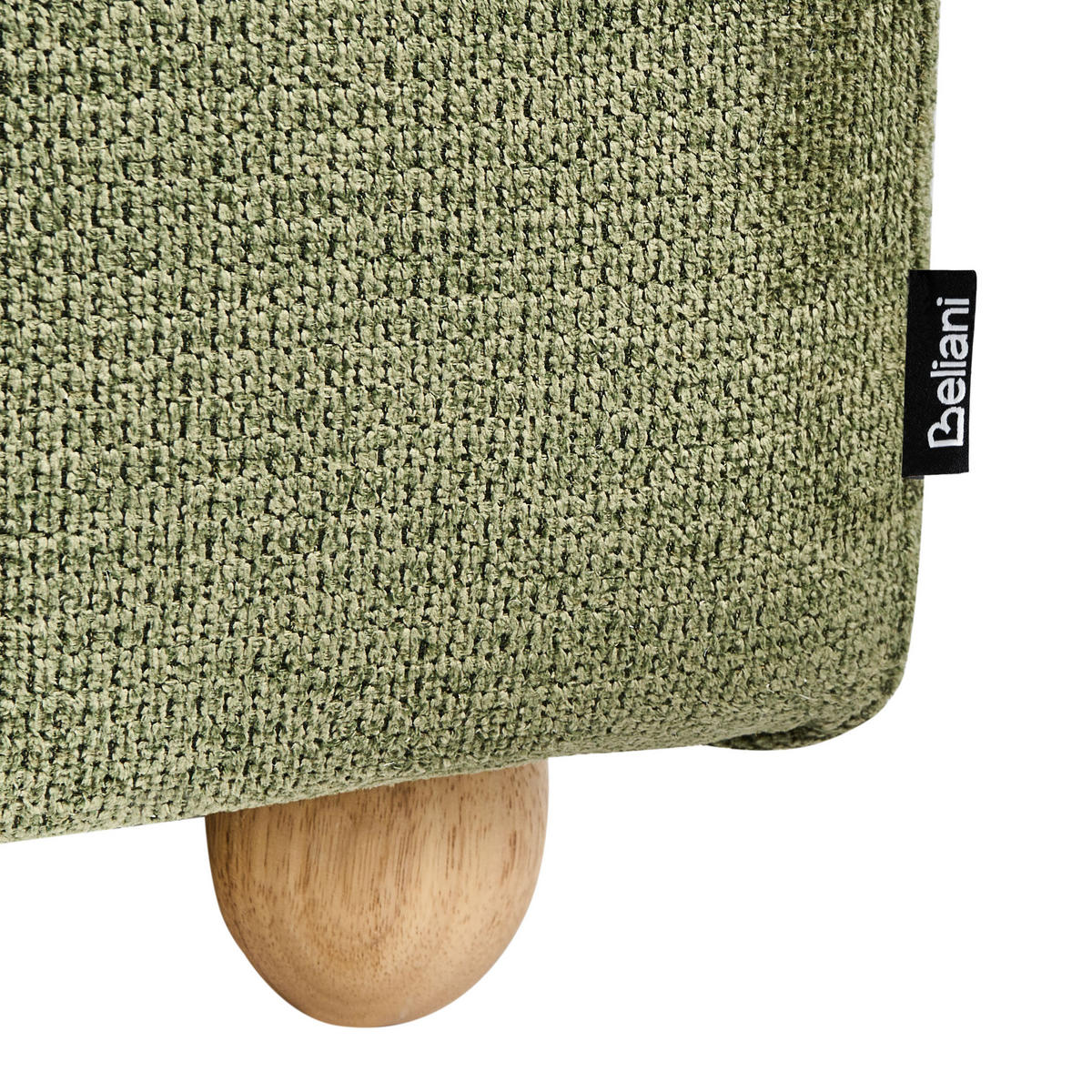POLSTERBANK mit Stauraum Stoff Grün Salida - Braun/Grün, Holz/Textil (115/54/39cm) - Beliani