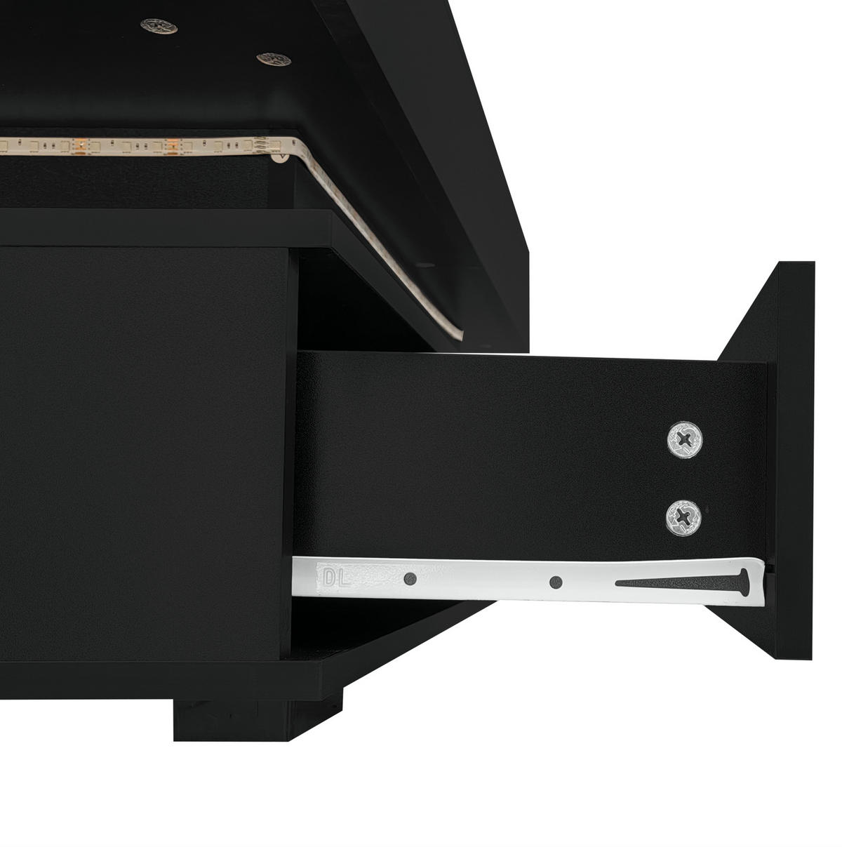 COUCHTISCH 100/50/44 cm mit LED-Beleuchtung und höhenverstellbarer Tischplatte - Weiß, Holzwerkstoff (100/50/44cm) - Flora Grace