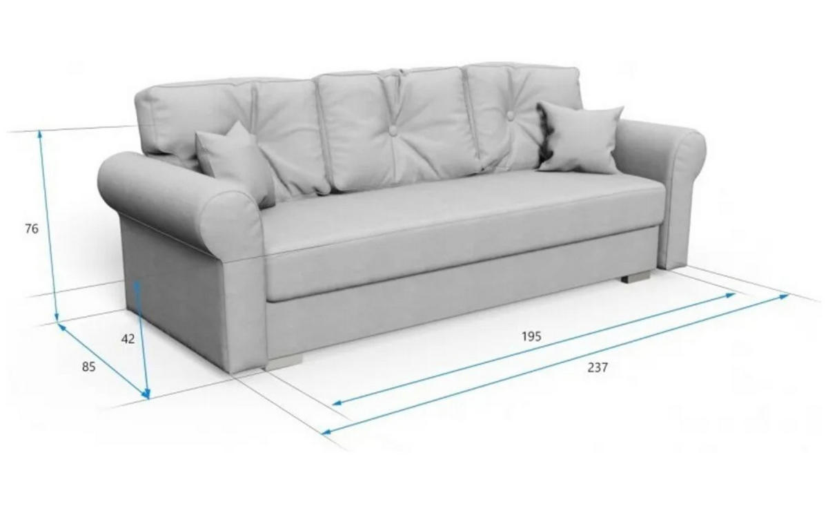 SOFA Flaschengrün TOP Schlaffunktion - Grün, Textil (237/76/85cm) - Sepro Meble