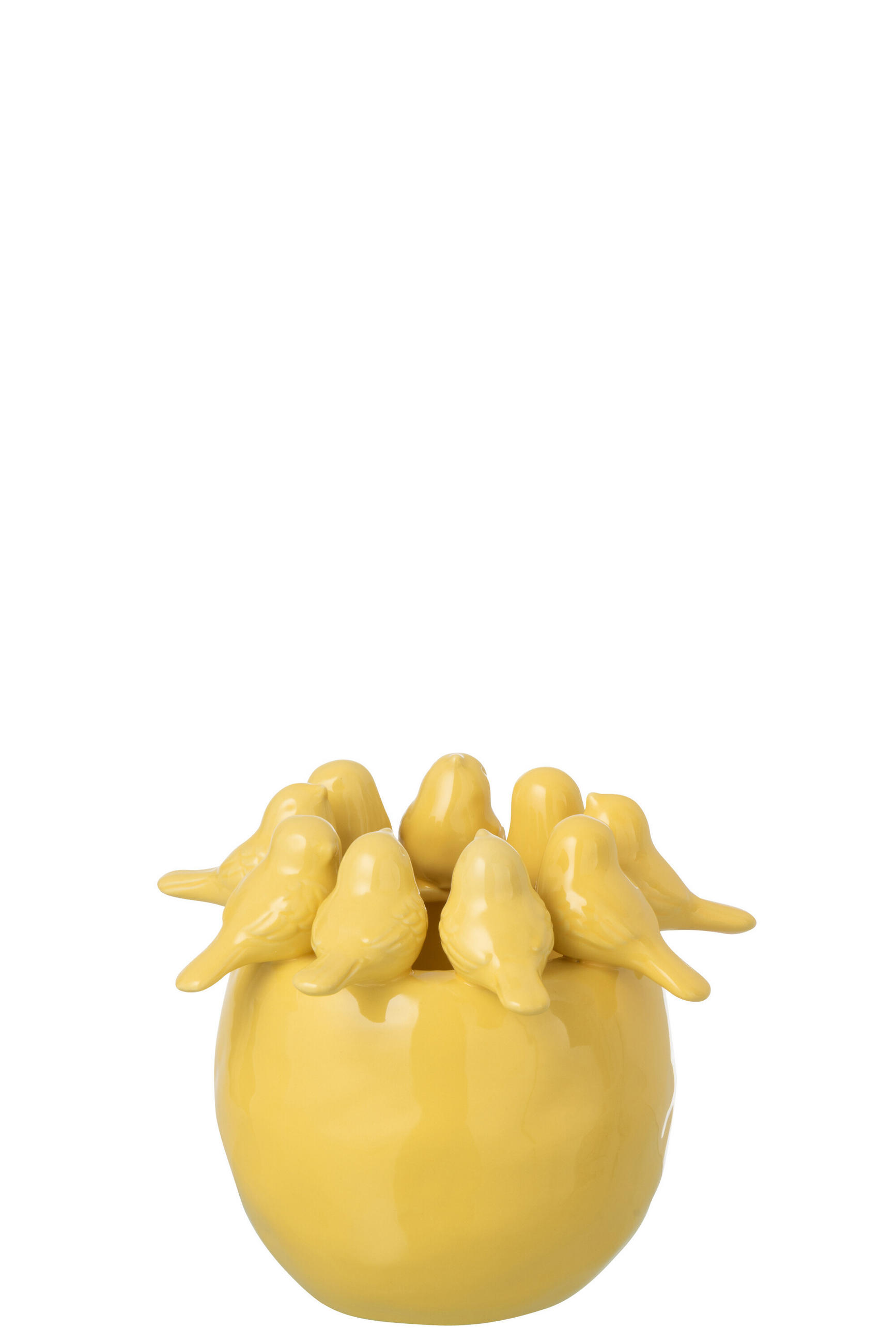 VASE VÖGEL Gelb - Gelb, Keramik (16.7cm) - J-Line