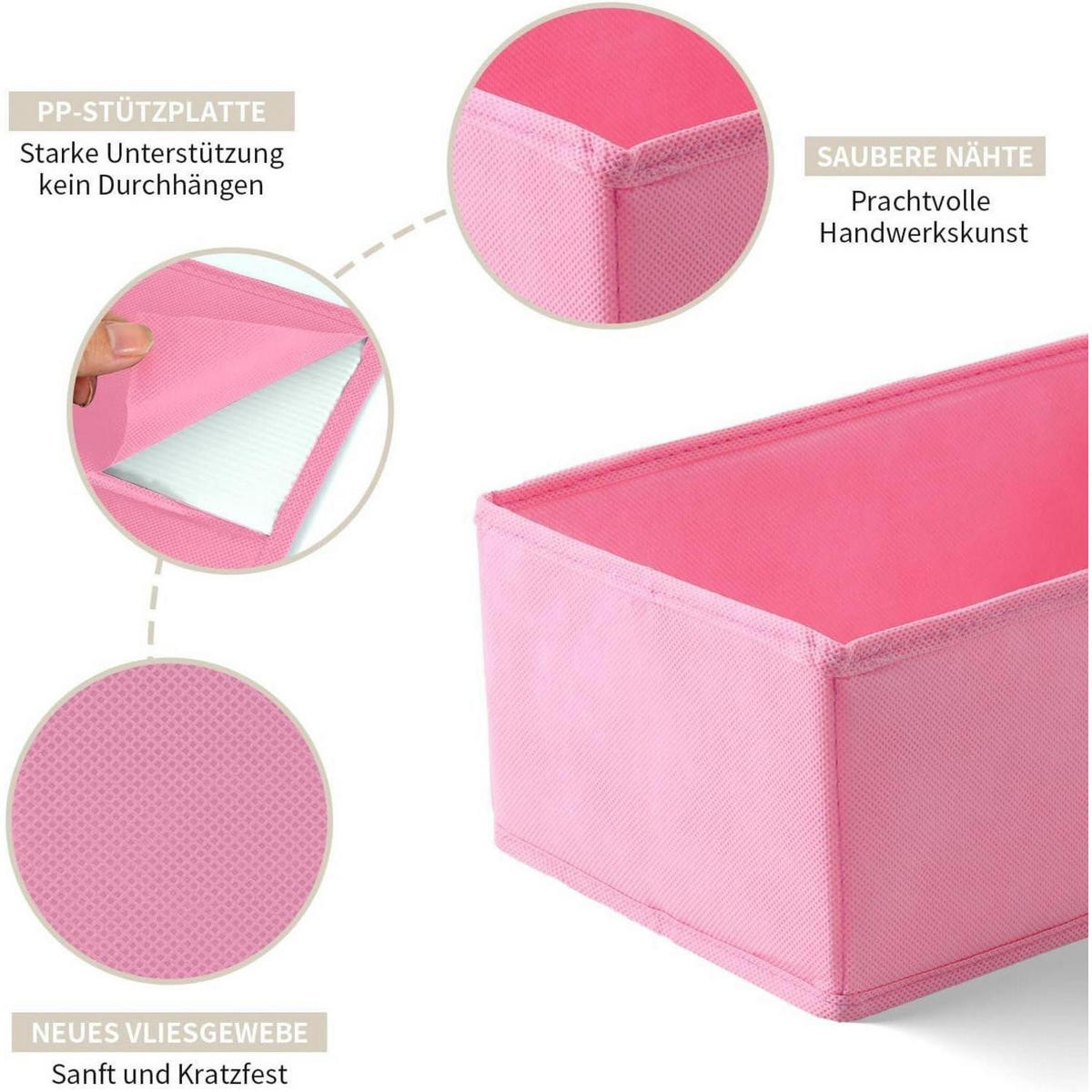 SCHUBLADEN Organizer 7er Set Rosa - Rosa, Textil (28/12/28cm)