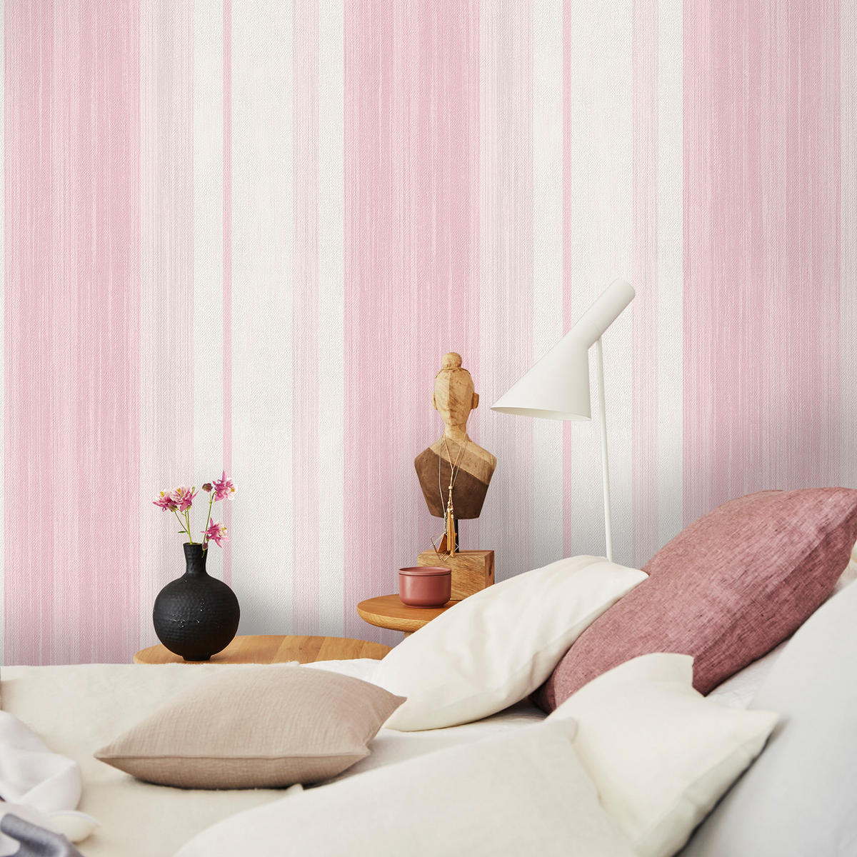 VLIESTAPETE Streifen 1005x52cm - Pink/Weiß, Papier/Kunststoff (52/1000cm) - Superfresco Easy
