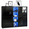 HIGHBOARD Cuba Türen in Schwarz Hochglanz - Schwarz Hochglanz, Holzwerkstoff (130.5/105.5/35.5cm) - Vladon