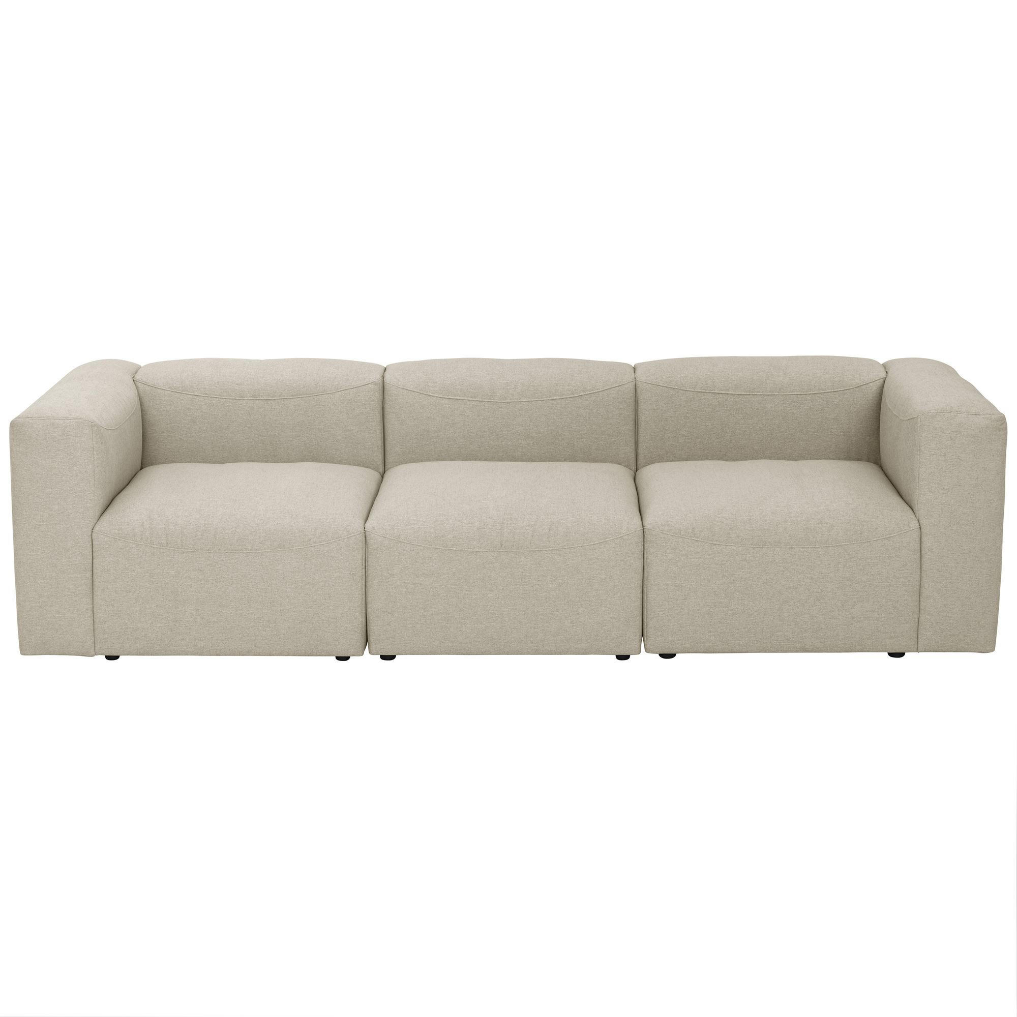 SOFA 3-Sitzer Kattrina Flachgewebe creme - Creme, Kunststoff (100/73/275cm) - 58aufmkessel