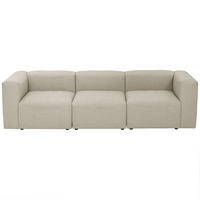SOFA 3-Sitzer Kattrina Flachgewebe creme - Creme, Kunststoff (100/73/275cm) - 58aufmkessel