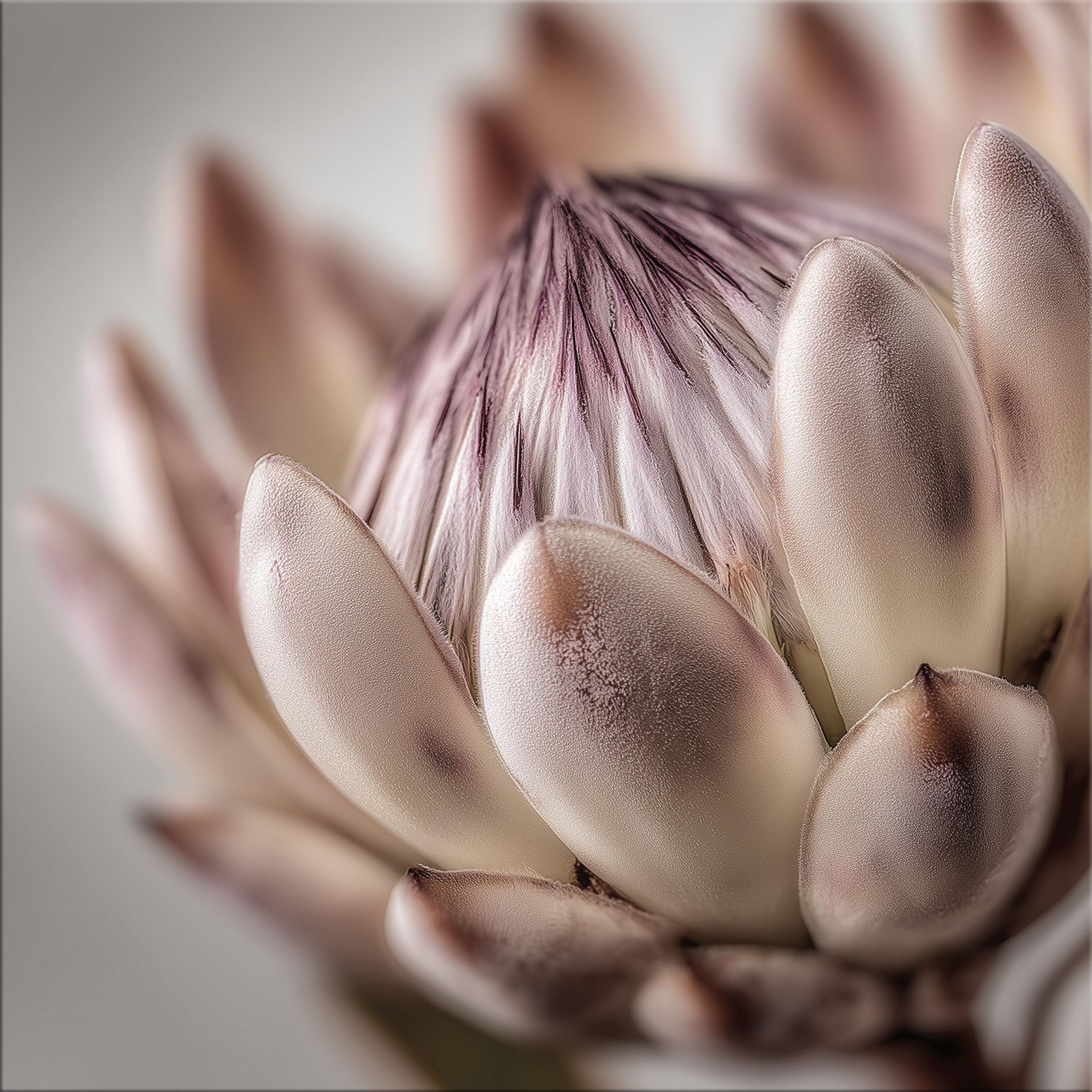 GLASBILD 30×30 cm Protea beige taupe - Beige, Glas (30/30cm) - artissimo