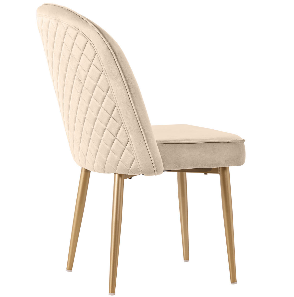 ESSZIMMERSTUHL 2er-Set Samt Beige mit goldfarbenen Metallbeinen - Beige, Metall (62/87.5/45.5cm) - Meubliv