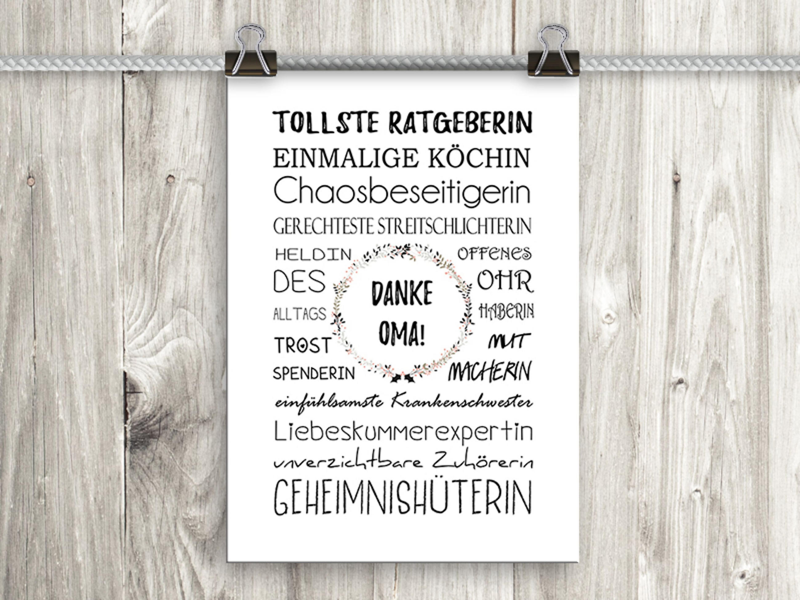 POSTER DIN A4 21x29,7 cm Spruch Geschenk Oma - Weiß, Papier (21/29.7/2cm) - artissimo