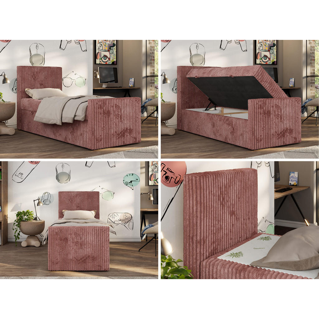 Thumbnail - MKS Jugendbett, Pink, Textil, 1-Sitzer, Rechteckig, 90x200 cm, Oeko-Tex®, Kinder- & Jugendzimmer, Jugendmöbel, Jugendbet...